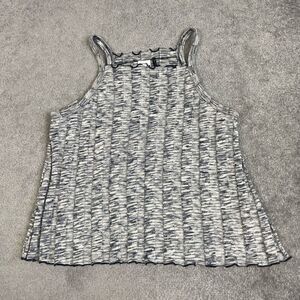 Anthropologie Akemi + Kin Women’s Small Navy Blue Grey Rib Knit Tank Top Blouse